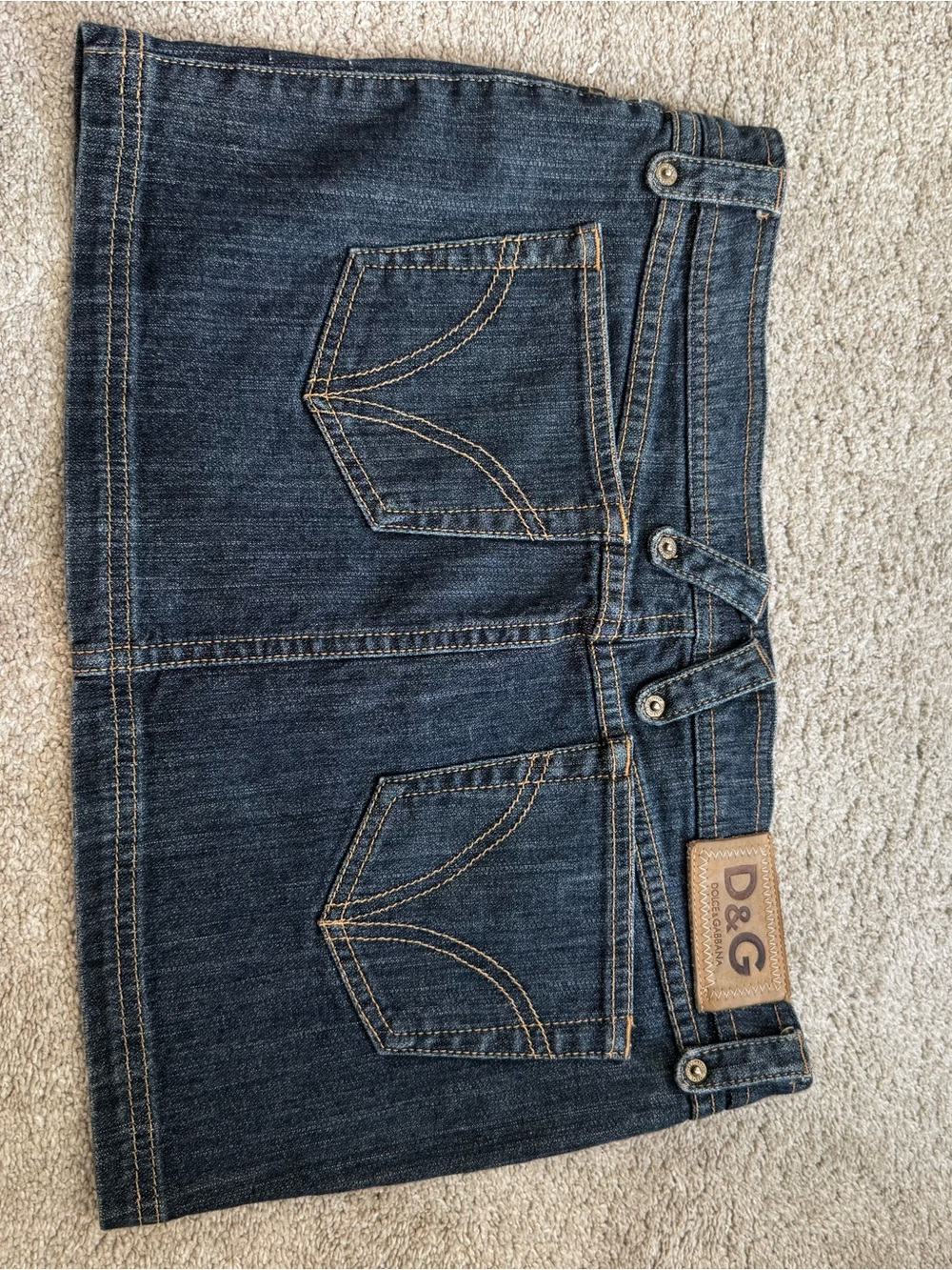 Dolce & Gabbana Dark Blue Denim Mini Skirt